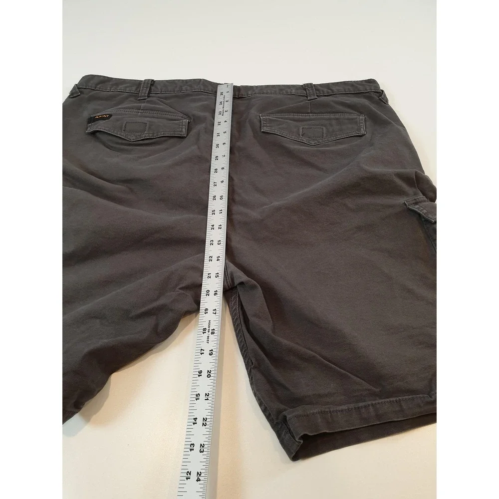 Ariat Rebar Cargo Shorts Mens 42 Gray M4 Relaxed Utility Workwear Cotton Blend - Picture 12 of 16